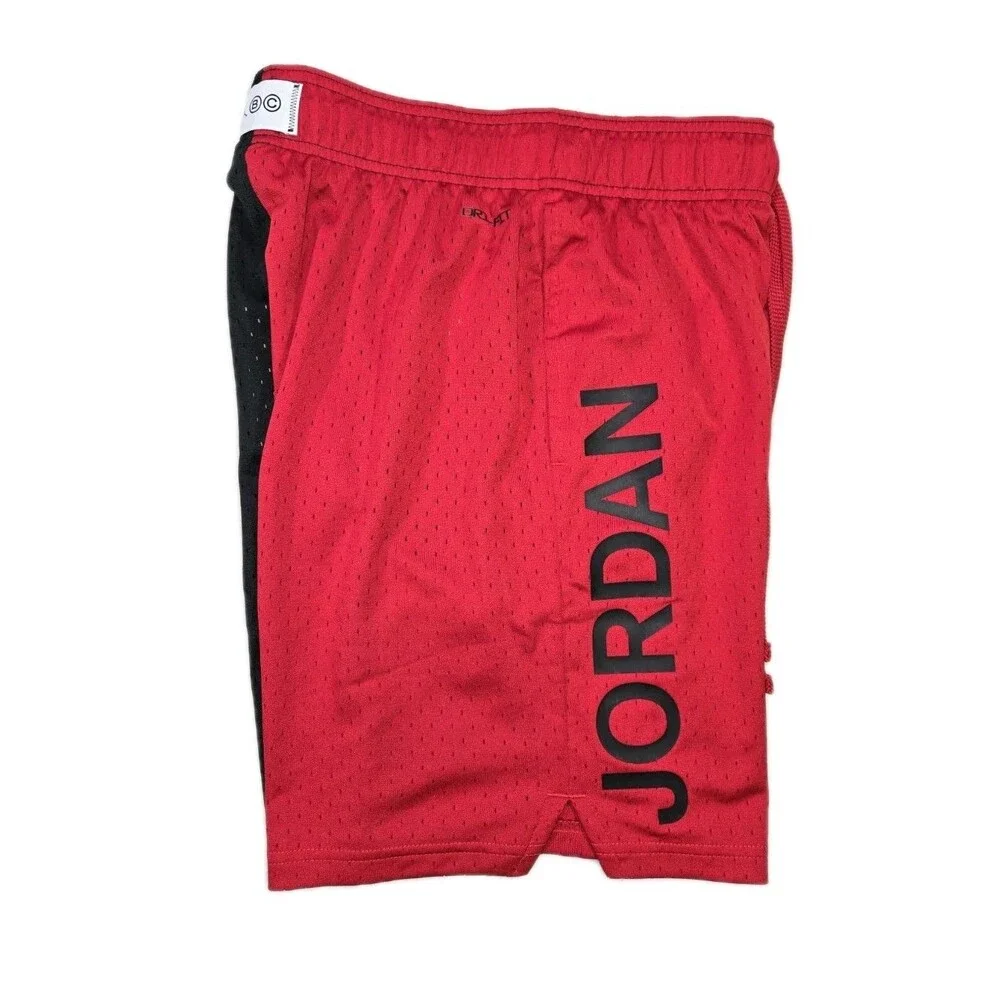 Mens Air Jordan DriFit Mesh Breakfast Club Basketball Shorts Red Black Small